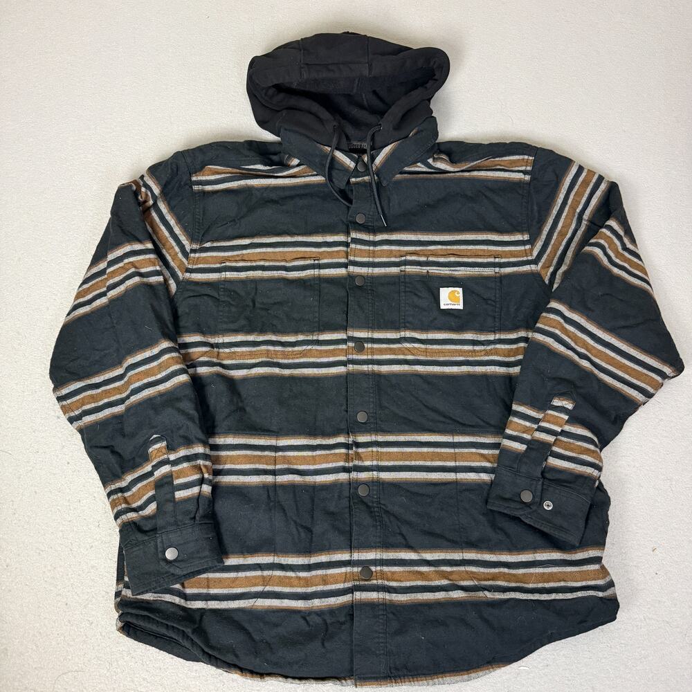 Carhartt Rugged Flex TJ5621-M Hooded Fleece Lined Shirt Jacket Mens L